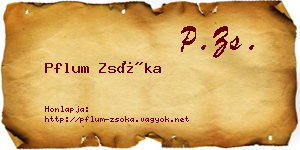 Pflum Zsóka névjegykártya